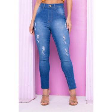 Imagem de Calça Jeans Feminina Skinny com Elastano Cintura Alta - Memorize Jeans