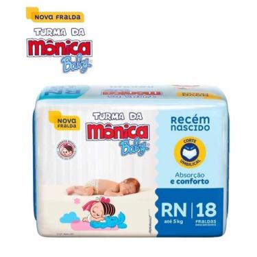 Imagem de Fralda Turma da Mônica Baby Tamanho RN com 18 Fraldas