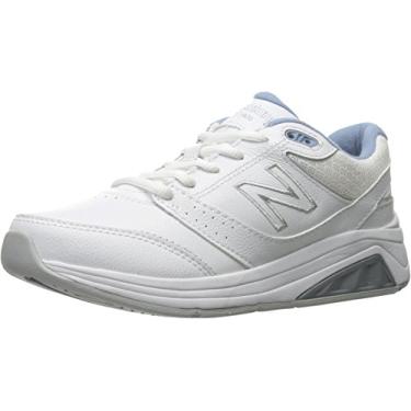 Imagem de New Balance Tênis feminino de caminhada com cadarço 928 V3, branco/azul, 9 X-Wide