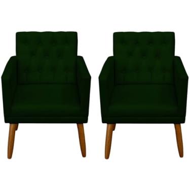 Imagem de Jogo 2 Poltronas Confortável Para Sala Pequena MOBLAN decor (VERDE)