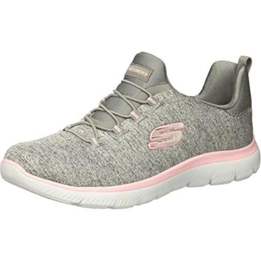 Imagem de Skechers Tênis feminino Summits Quick Getaway Slip-On, Cinza/Rosa claro, 7.5 Wide