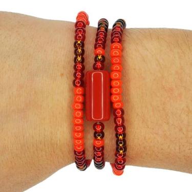 Imagem de Pulseira Guia de Proteção Orixá Xangô Vermelha - Balaio de Santo, 19 c