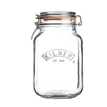 Imagem de Kilner Square Clip Top Jar 2ltr Preservation Jar, Storage Jar, Jam Jar with Cliptop Lid