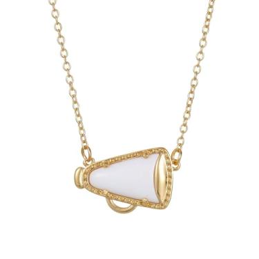 Imagem de coadipress Colar de líder de torcida para mulheres, moderno, delicado, ginástica, megafone, pingente de megafone, acessórios de espírito de equipe de torcida, ideias de coisas, berloques, joias,