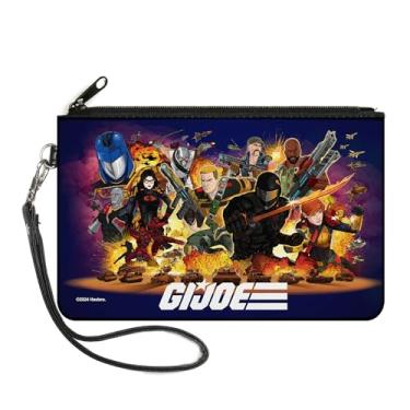 Imagem de Buckle-Down Carteira GI Joe, bolsa com zíper, GI Joe Universe Agents Explosion Group Pose e logotipo azul, tela, Azul, LARGE, Casual