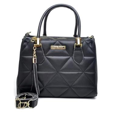 Imagem de Bolsa Feminina Lorena Dubai com Alça de Mão e Transversal De Ombro (-Preto)