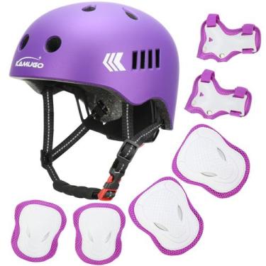 Imagem de Capacete de Bicicleta KAMUGO Kids (2 a 8 anos) - com Proteção Roxa