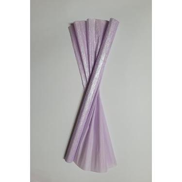 Imagem de Papel Crepom Impermeável Perolado/Metalizado 48cm x 2m - Kit 10 Unidades (LILÁS PEROLA)