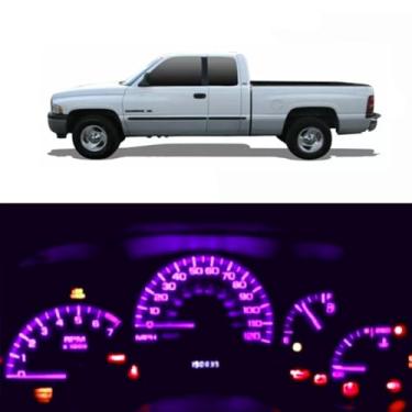 Imagem de WLJH Painel de instrumentos rosa roxo painel medidor painel painel indicador lâmpadas LED pacote completo kit para Dodge Ram 1500 2500 3500 1994-2001, pacote com 20