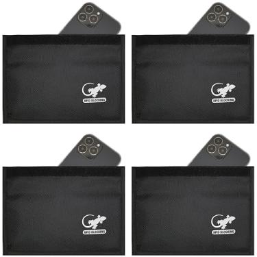 Imagem de Gecko Travel Tech Bolsa Faraday antirastreamento GPS RFID bloqueador de sinal de chave de carro carteira protetora bolsa protetora para celular chave de carro FOB, privacidade de dados, segurança de