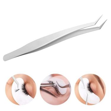 Imagem de 1 Pinça Diagonal Para Extensão Cílios Fio A Fio Tufos Volume Russo Egí