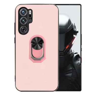 Imagem de Ranyi Capa para Nubia RedMagic 9 Pro, Nubia RedMagic 9 Pro+, capa ultrafina de TPU com suporte de anel giratório 360, capa de silicone flexível para ZTE Nubia Red Magic 9 Pro/Pro+ - Rosa