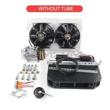 Imagem de Automotivo 12V 24V A/C Ar Condicionado Evaporador Radiador Compressor Kit Compatível Para Carro Caminhão Van Trator Escavadeira Motorhome AC Peças(24V without tube)