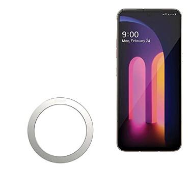 Imagem de Smart Gadget para LG V60 ThinQ 5G (tela única) (Smart Gadget da BoxWave) – Anel MagnetoSafe, adiciona liga adesiva de funcionalidade magnética para LG V60 ThinQ 5G (tela única) – Prata metálica