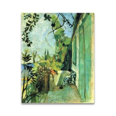 Imagem de RYLJCZ Famosa reprodução de arte de parede - pinturas famosas abstratas de Matisse - impressão em tela - fotos decorativas de sala de estar de escritório (o terraço) 40 x 56 cm (15,8 x 22,0 pol) sem