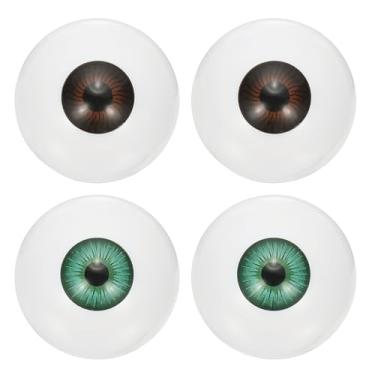 Imagem de PATIKIL Olhos de boneca de 30 mm, 4 peças de olhos acrílicos realistas de plástico para bonecas, máscaras, adereços de Halloween, artesanato, marrom escuro/verde