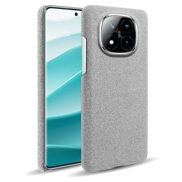 Imagem de Capa para Xiaomi Redmi Note 14 Pro+ 5G,Capa desenhada em lona,Case Protetora Ultrafina com Empunhadura Macia,Design em Tecido Antichoque e Antiarranhões-Light gray