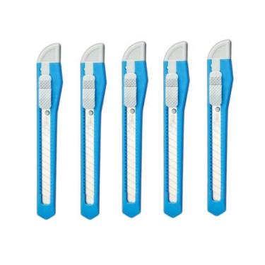 Imagem de Kit 05 Estiletes Azul Estreito Plástico com Trava ES04 - Tilibra