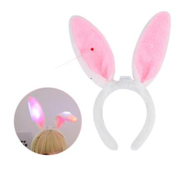 Imagem de Orelha de coelho infantil com pisca rosa e branco - 70P, Azul