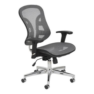 Imagem de Cadeira Escritório Presidente Cromanda Tela Mesh - Preto