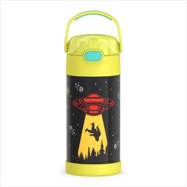Imagem de THERMOS FUNTAINER Garrafa de água com canudo - 340 g - Garrafa de água infantil isolada a vácuo de aço inoxidável com tampa, Out Of This World
