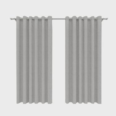 Imagem de Cortina em Linho Decorativa 550 X 230 Cm Flat Cinza
