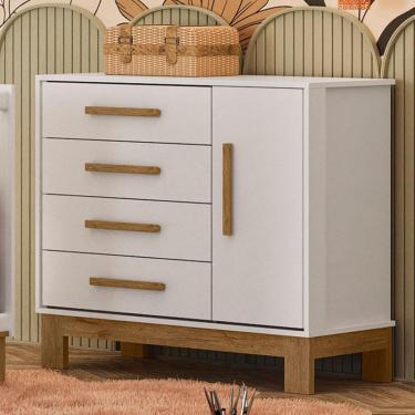 Imagem de Cômoda Sapateira Q Encanto Slim 4355 Branco Acetinado Ambiente - Qmovi