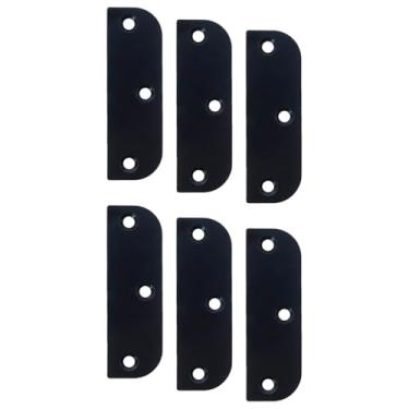 Imagem de LC LICTOP Placas de reparo de dobradiça de porta de 8,5 cm, enchimento de dobradiça de placa de madeira para móveis, armário, marcenaria, 6 peças, preto