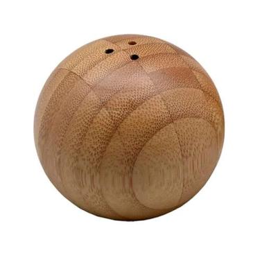 Imagem de Saleiro Redondo Esférico em Bambu Maciço 7cm Oikos, NATURAL