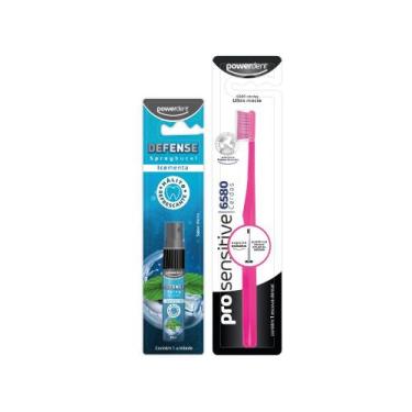 Imagem de Kit Spray Bucal Ice Menta + Escova de Dente Pro Sensitive - PowerDent,