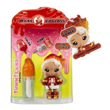 Imagem de Boneca de brilho labial Yummiland Amber Cinnamon com kit de bricolage de 4 anos ou mais