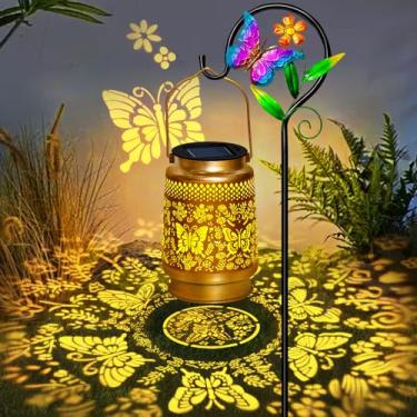 Imagem de EDOF Lanternas Solares De Borboleta Para Áreas Externas À Prova D'Água Com Gancho Pastor, Luzes Jardim, Decoração Borboleta, Presentes Aniversário Mulheres, Mães E Avós, Penduradas Decorativas Quint