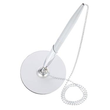 Imagem de 4 canetas de assinatura, para livro de hóspedes, caneta rotativa, para hotéis, materiais escolares, materiais de escritório, suporte de caneta, caneta fixa, caneta de gel preta, delicada para negócios