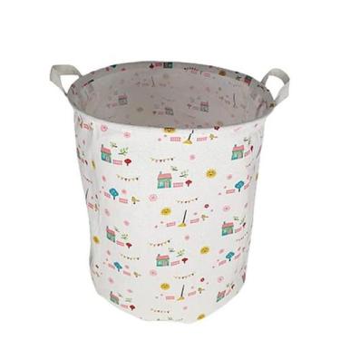 Imagem de Cesto Organizador De Brinquedo Roupa Suja Dobrável 48x37 - Usze, Rosa