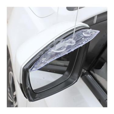 Imagem de Osilly 2 peças de protetor de viseira de chuva para espelho retrovisor de carro, capa de sobrancelha de chuva para espelho lateral automático, PVC impermeável, decoração de acessórios externos automotivos, universal para a maioria dos carros, caminhões, SUV (transparente)