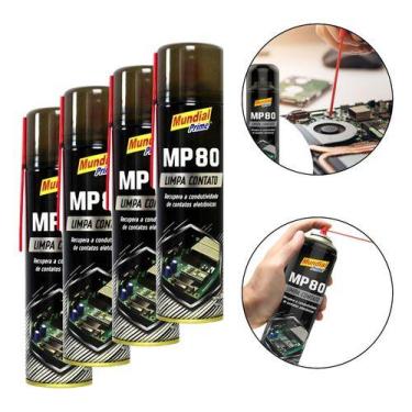 Imagem de Kit 4 Limpa Contato Elétrico 300ml Mundial Prime Mp80