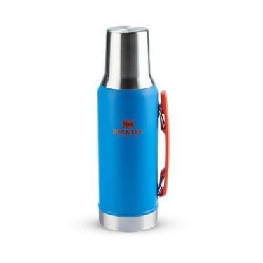 Imagem de Stanley - Mate Garrafa de água térmica, com isolamento a vácuo para bebidas quentes e frias, aço inoxidável, 1,2 litros, Azure