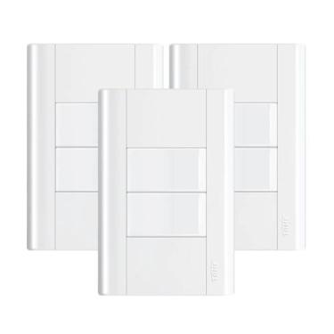 Imagem de Interruptor 2 Teclas Com Placa 4x2 Fame Modulare - Kit 3 Un, Branco