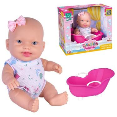 Imagem de Boneca Nenequinha Banheira Bebe Recém Nascida - Super Toys
