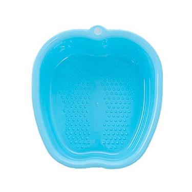 Imagem de Lemoncy Grande lavatório de plástico para pés, banheira de hidromassagem, para imersão nos pés, unhas e tornozelos, pedicure, banheira portátil resistente melhorada - azul