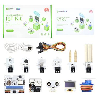 Imagem de ELECFREAKS microbit Smart Science IoT Kit Octopus Series Sensor, microbit Sensor Starter Kit Data to The Cloud Internet with RTC Timing and WiFi Module, Environment Experiment Kit(Without Micro:bit)