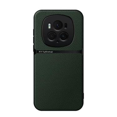 Imagem de Kepuch Capa para Honor Magic 6 Pro - Litchi Grano Case Placa de Metal Embutida - Verde