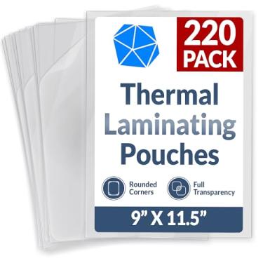 Imagem de Reli. Bolsas de laminação térmica (pacote com 220, tamanho carta) | Folhas de laminação 8,5 x 11 | 5 mil comparáveis, bolsas espessas de laminação | Papel plástico transparente para máquina laminadora