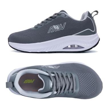 Imagem de F FEESUR Tênis feminino com bico largo, suporte de arco, tênis ortopédico largo para fascite plantar, Cinza, 10.5 Wide