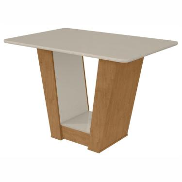 Imagem de Mesa De Jantar 120X80Cm Tampo Mdf Apogeu Móveis Lopas Amêndoa Clean/Off White