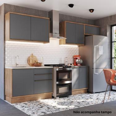 Imagem de Cozinha Completa 5 Peças 8 Portas Viena Freijó - Grafite