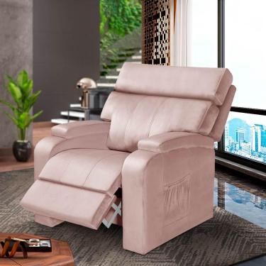 Imagem de Cadeira De Descanso Reclinável Suede Rose Rocco Jm Móveis