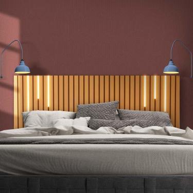 Imagem de Cabeceira Suspensa Ripada Com Led King Size Nature Nettie Shop Jm