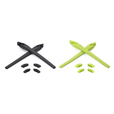 Imagem de Eye Opening Stuff Kits de borracha para substituição e nariz compatíveis com óculos de sol Oakley Flak 2.0/Flak 2.0 XL OO9188 - preto e verde claro