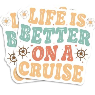 Imagem de Life is Better On A Cruise Magnet - Presente para amantes da roda do navio de férias Viagem Boho Fridge EPLM0100-12 cm Pacote com 2